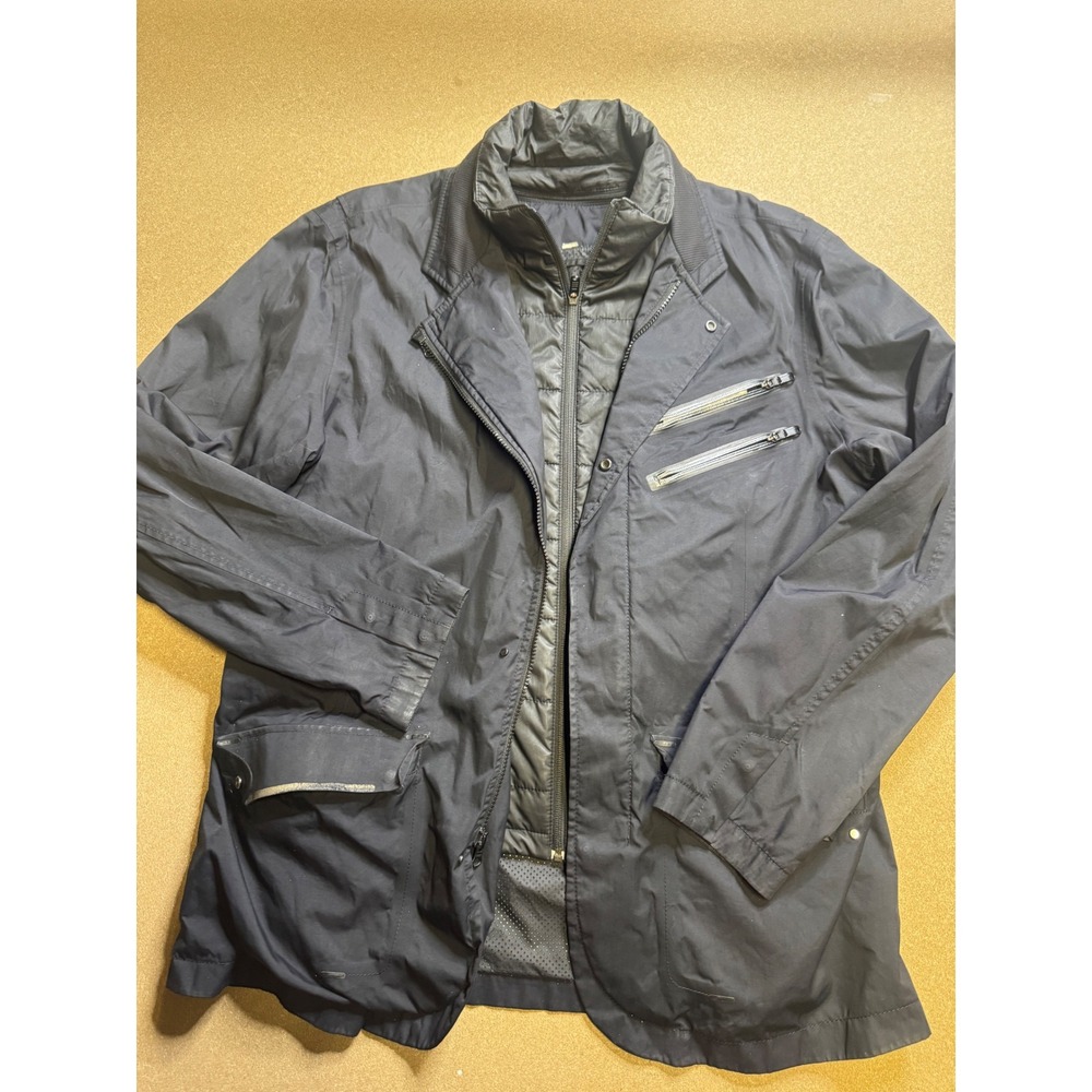 Lululemon Lab Mens Multi-Layer Field Jacket Navy Blue Technical Quilted Liner